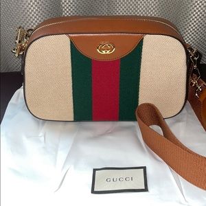 Gucci Vintage Canvas Shoulder Bag